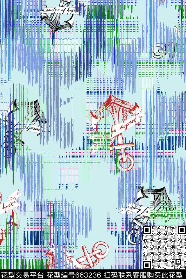 男女泳装四方连续航海数码印花华亿平台下载（图片编号: 663236） - 瓦栏（Walan）