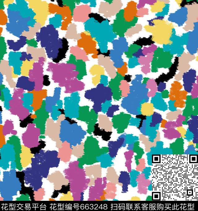 清新笔触笔刷传统印花华亿平台下载（图片编号: 663248） - 瓦栏（Walan）