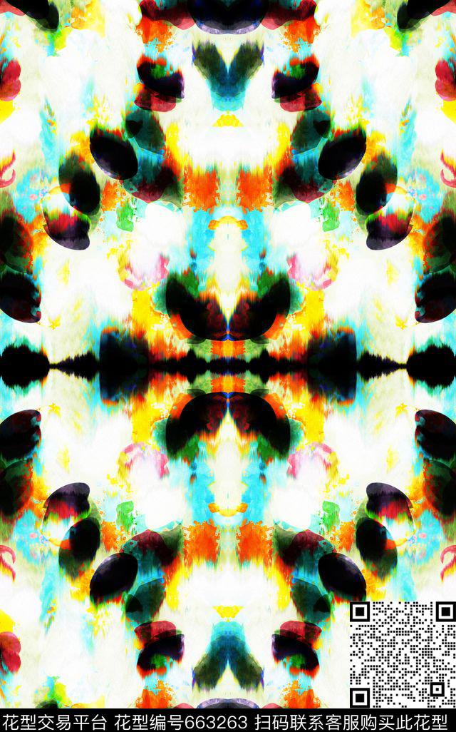 抽象梦幻炫彩数码印花华亿平台下载（图片编号: 663263） - 瓦栏（Walan）