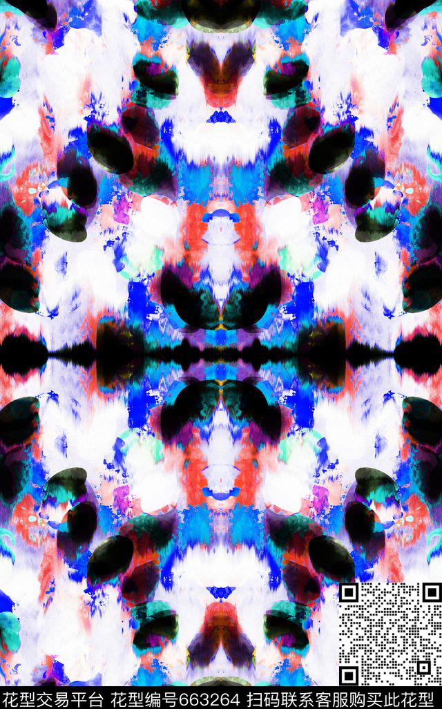 抽象梦幻炫彩数码印花华亿平台下载（图片编号: 663264） - 瓦栏（Walan）