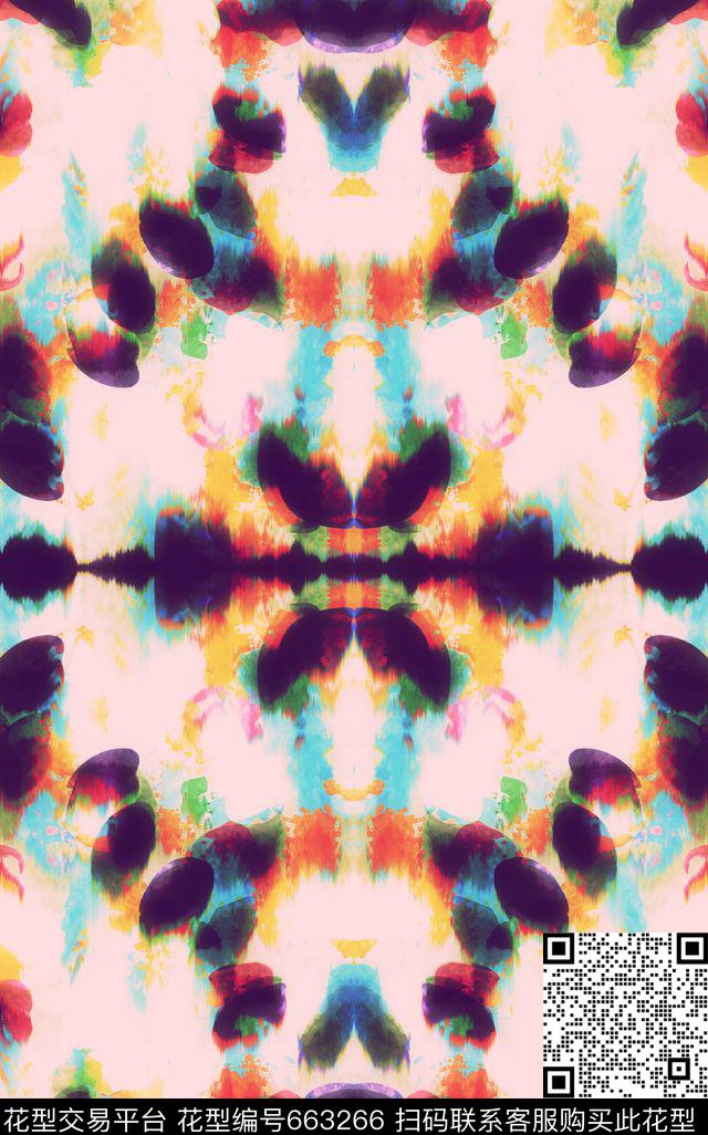 抽象梦幻炫彩数码印花华亿平台下载（图片编号: 663266） - 瓦栏（Walan）