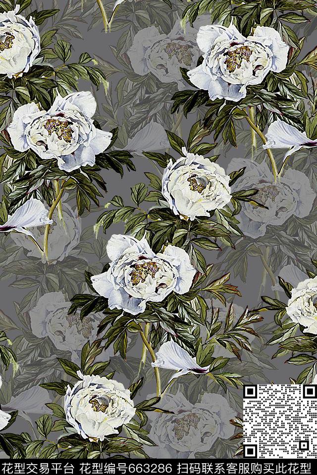 时尚抽象手绘油画女装花卉数码印花时尚潮流女装外套渐变纹理花朵印花时尚潮流男子复古外套夹克欧美潮流印花数码印花华亿平台下载（图片编号: 663286） - 瓦栏（Walan）