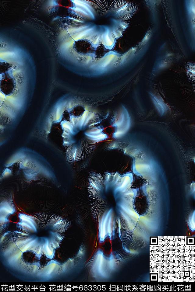 抽象艺术水彩数码印花华亿平台下载（图片编号: 663305） - 瓦栏（Walan）