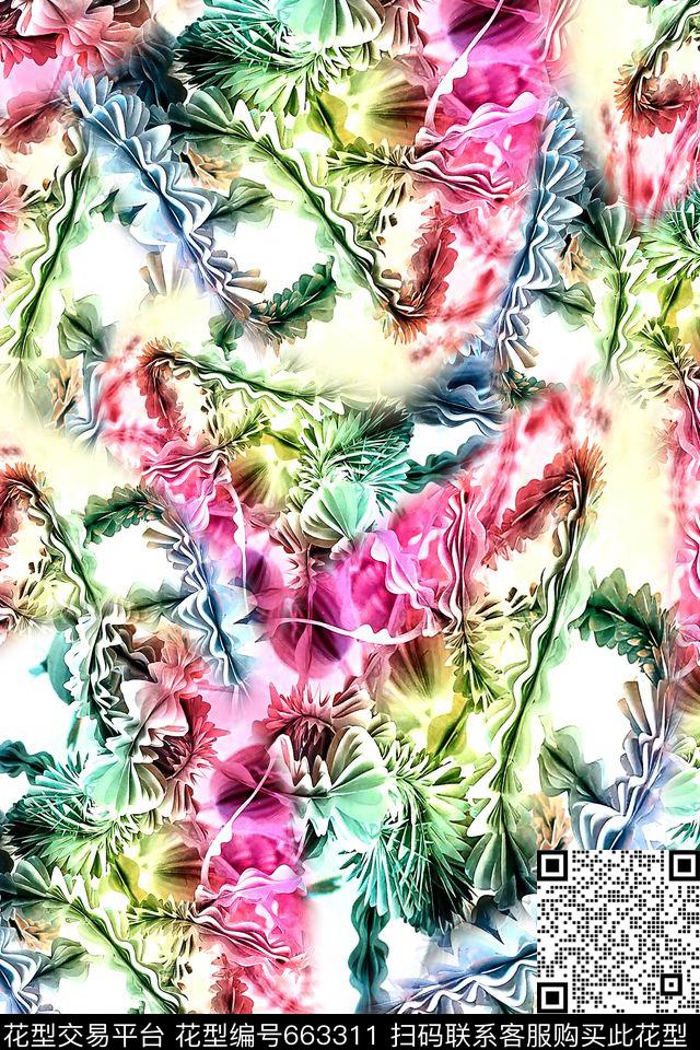 抽象泳装肌理数码印花华亿平台下载（图片编号: 663311） - 瓦栏（Walan）