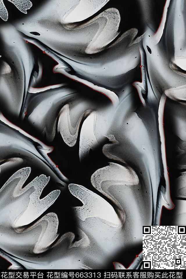 抽象艺术水彩数码印花华亿平台下载（图片编号: 663313） - 瓦栏（Walan）