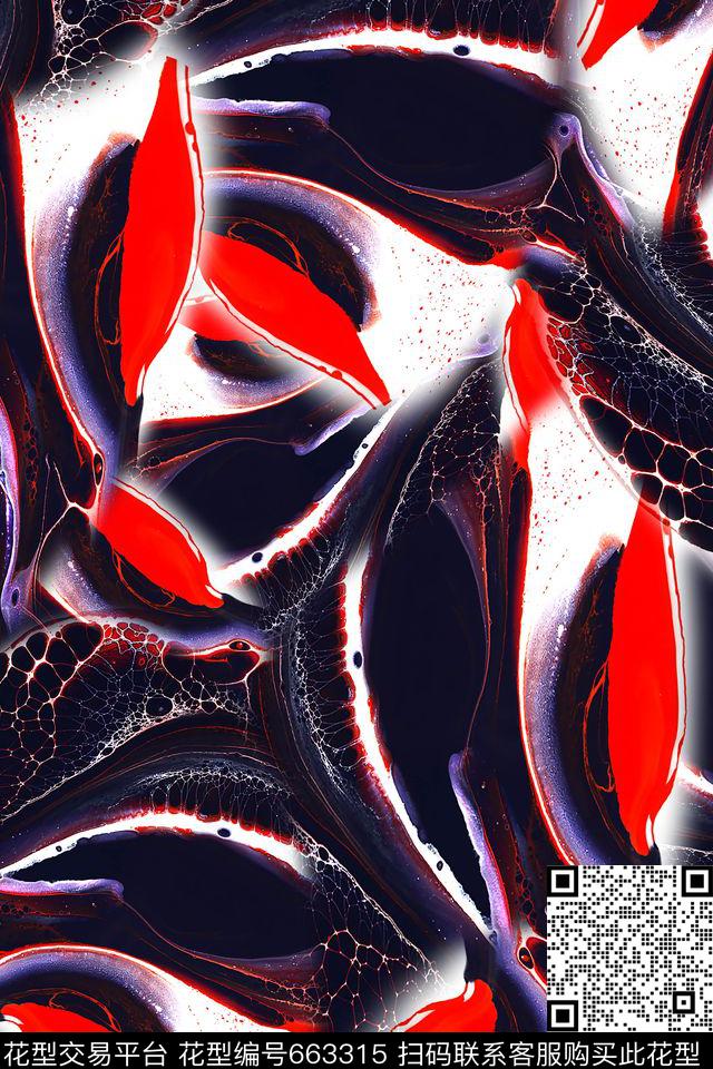 抽象艺术水彩数码印花华亿平台下载（图片编号: 663315） - 瓦栏（Walan）