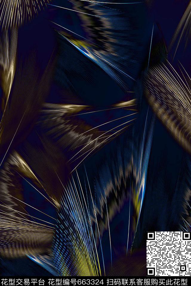 抽象线条光束数码印花华亿平台下载（图片编号: 663324） - 瓦栏（Walan）