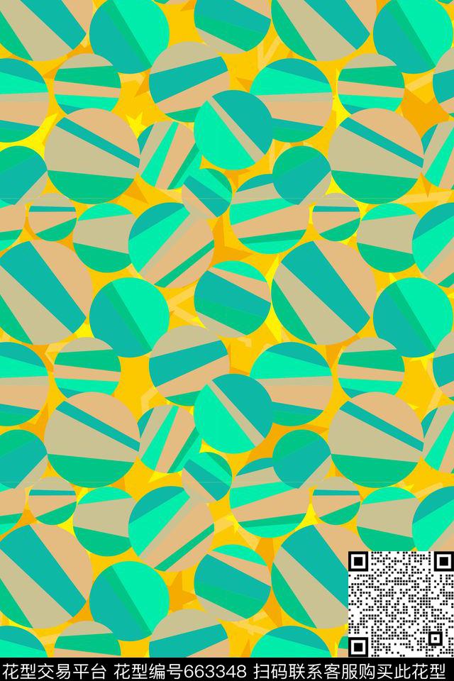 圆点圆形圆圈传统印花华亿平台下载（图片编号: 663348） - 瓦栏（Walan）