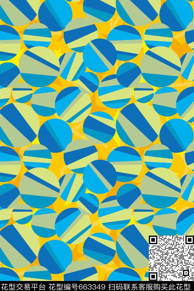 圆点圆形圆圈传统印花华亿平台下载（图片编号: 663349） - 瓦栏（Walan）