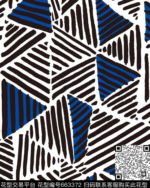 条纹格子几何传统印花华亿平台下载（图片编号: 663372） - 瓦栏（Walan）