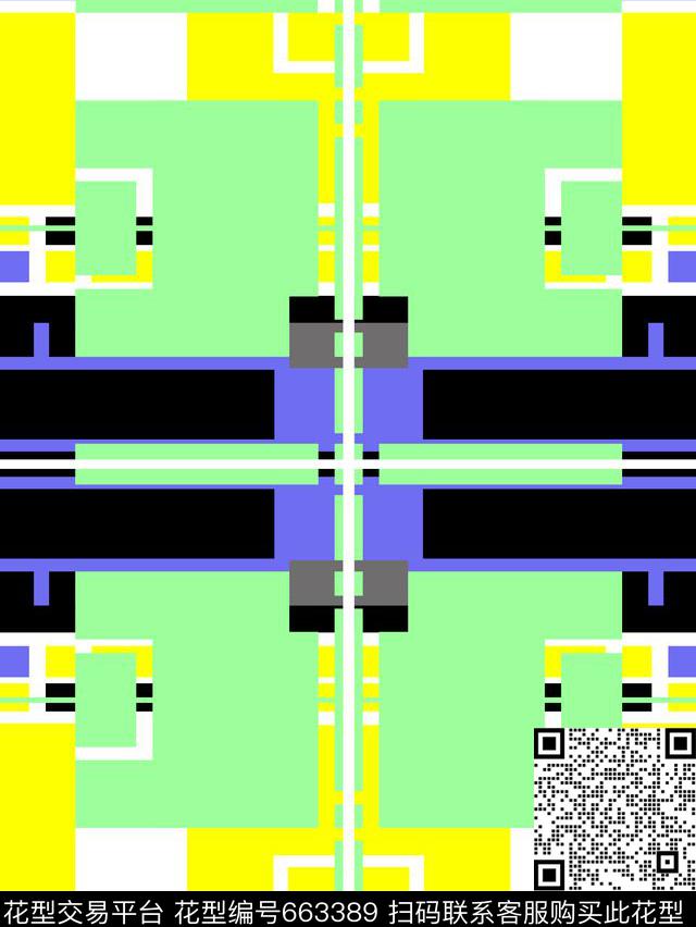 几何方格不规则几何传统印花华亿平台下载（图片编号: 663389） - 瓦栏（Walan）