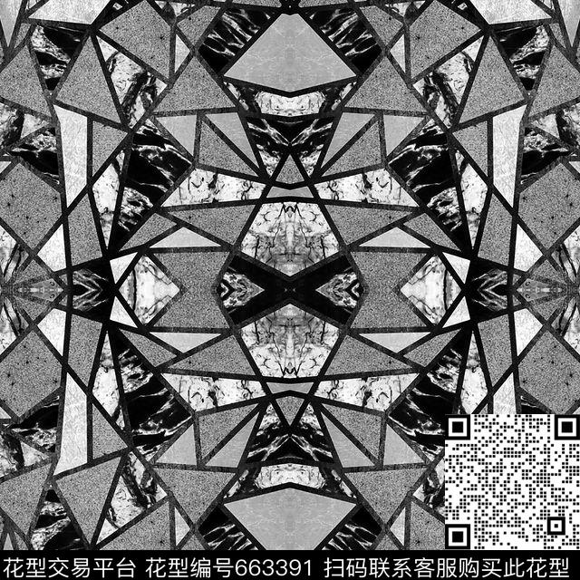 不规则几何三角形色块数码印花华亿平台下载（图片编号: 663391） - 瓦栏（Walan）