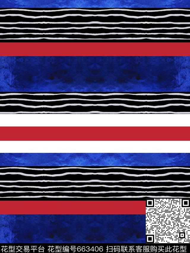 波浪条纹条纹横条数码印花华亿平台下载（图片编号: 663406） - 瓦栏（Walan）