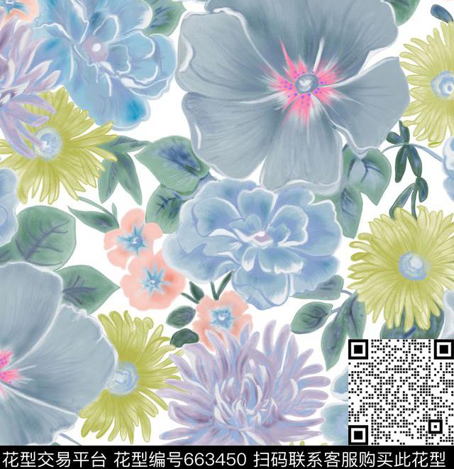 乱花小碎花大花数码印花华亿平台下载（图片编号: 663450） - 瓦栏（Walan）