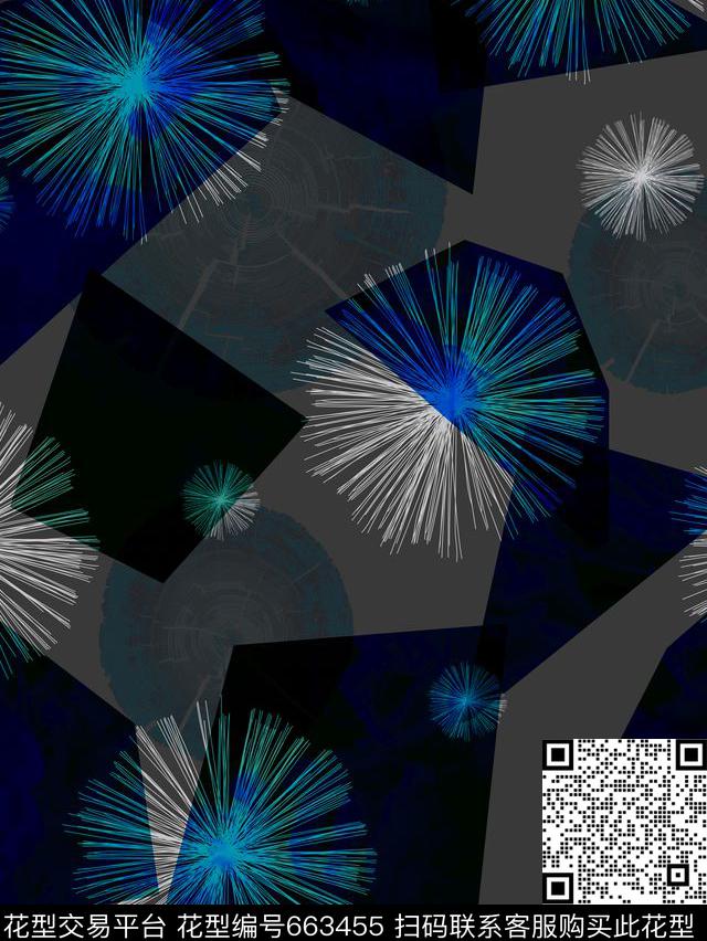 几何花卉日式传统印花华亿平台下载（图片编号: 663455） - 瓦栏（Walan）