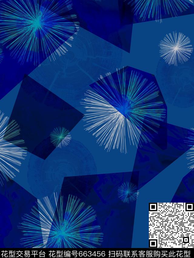 几何花卉日式传统印花华亿平台下载（图片编号: 663456） - 瓦栏（Walan）