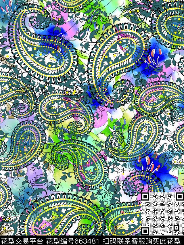 蝴蝶时尚、手绘、花朵数码印花华亿平台下载（图片编号: 663481） - 瓦栏（Walan）