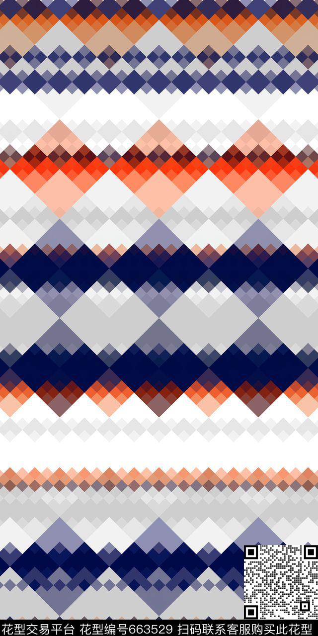 民族风菱格几何传统印花华亿平台下载（图片编号: 663529） - 瓦栏（Walan）