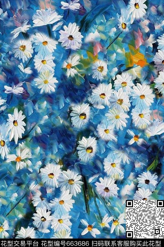 花卉数码印花华亿平台下载（图片编号: 663686） - 瓦栏（Walan）