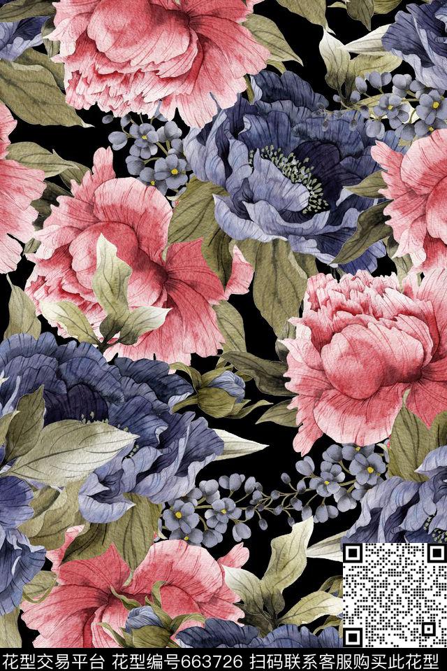 手绘淡雅沙发布数码印花华亿平台下载（图片编号: 663726） - 瓦栏（Walan）