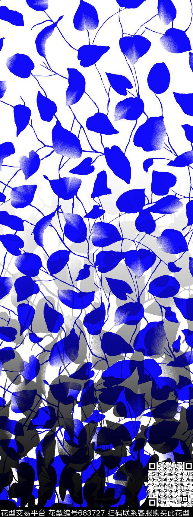 定位叶子连衣裙数码印花华亿平台下载（图片编号: 663727） - 瓦栏（Walan）