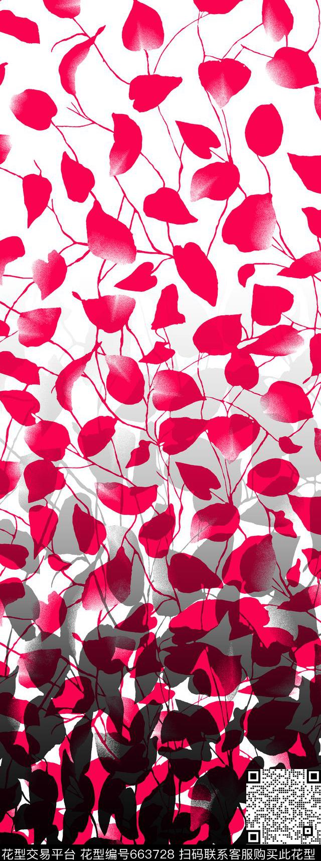 定位叶子连衣裙数码印花华亿平台下载（图片编号: 663728） - 瓦栏（Walan）