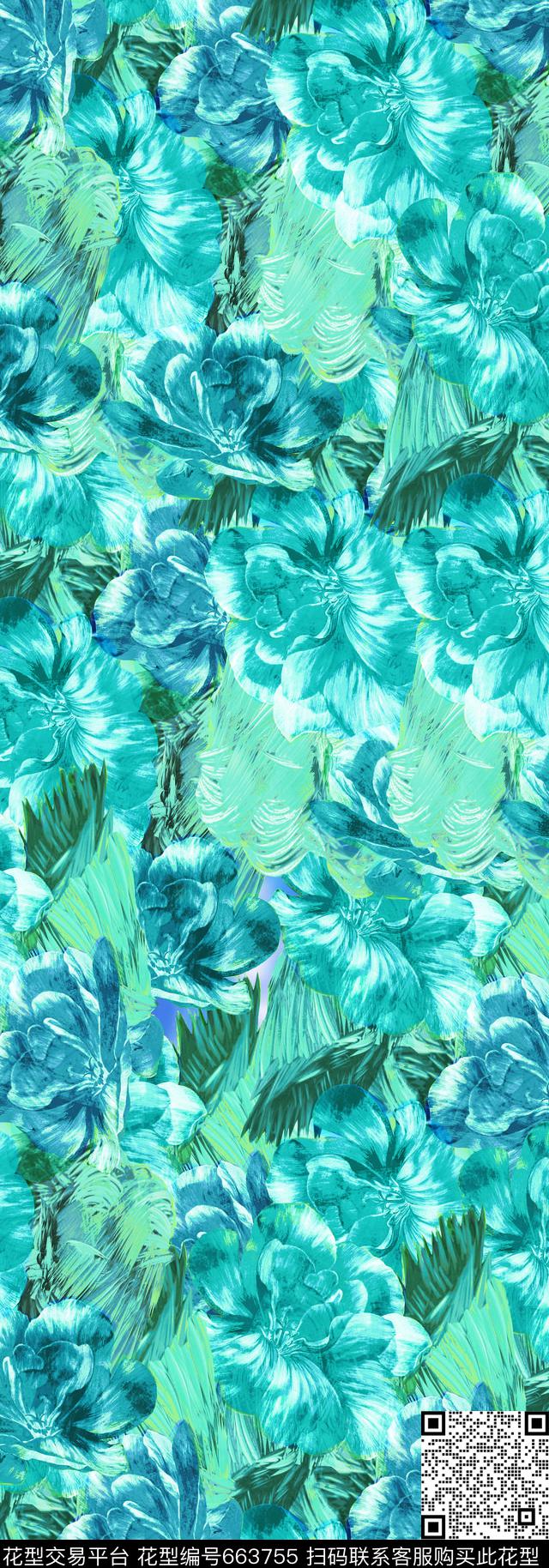 水彩长巾女士数码印花华亿平台下载（图片编号: 663755） - 瓦栏（Walan）