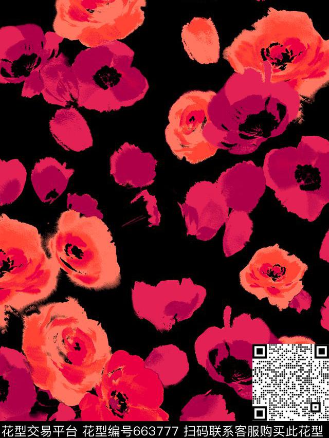 花瓣花朵花卉传统印花华亿平台下载（图片编号: 663777） - 瓦栏（Walan）