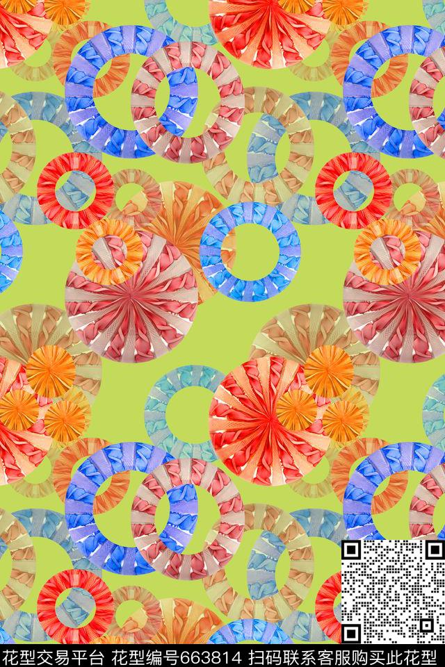 热带海滨度假泳圈意向花环意向数码印花华亿平台下载（图片编号: 663814） - 瓦栏（Walan）