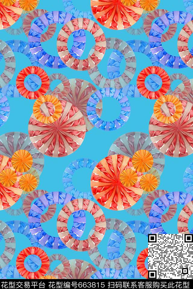 热带海滨度假泳圈意向花环意向数码印花华亿平台下载（图片编号: 663815） - 瓦栏（Walan）