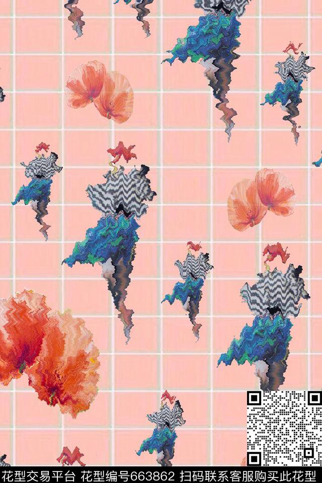 昆虫蝴蝶树叶数码印花华亿平台下载（图片编号: 663862） - 瓦栏（Walan）