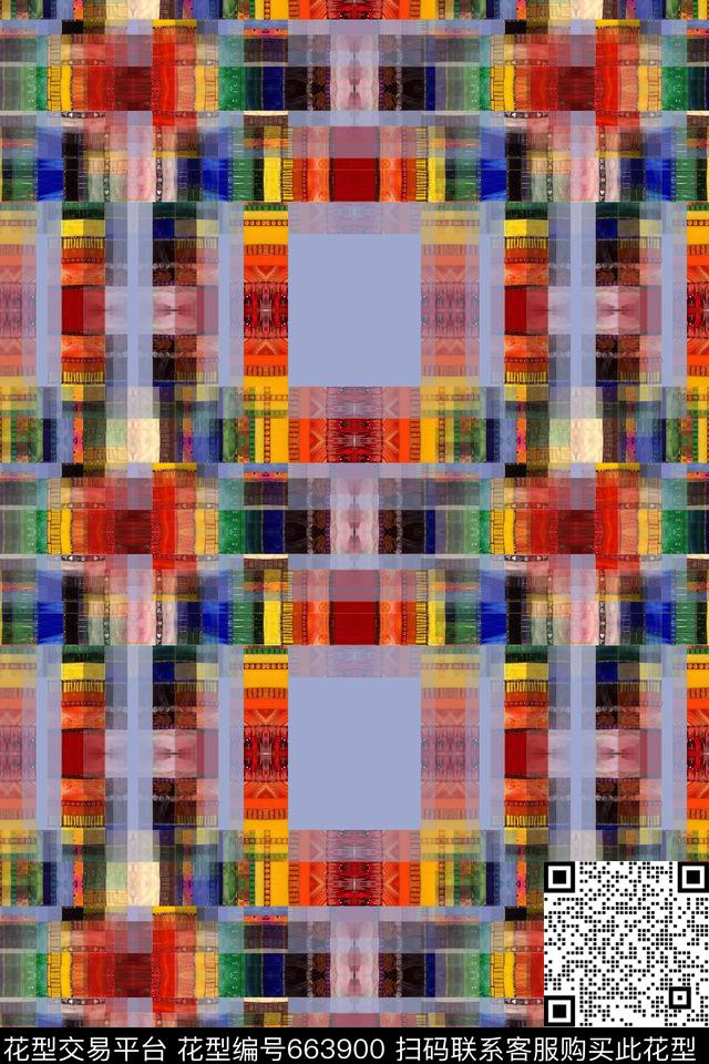 几何拼贴女士泳装多彩变幻数码印花华亿平台下载（图片编号: 663900） - 瓦栏（Walan）