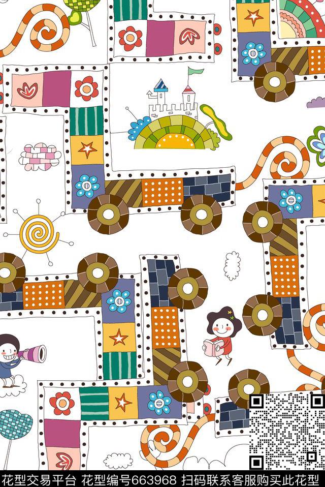 婴童卡通插画传统印花华亿平台下载（图片编号: 663968） - 瓦栏（Walan）