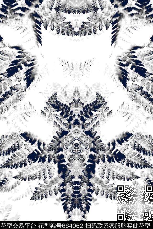 叶子抽象热带数码印花华亿平台下载（图片编号: 664062） - 瓦栏（Walan）