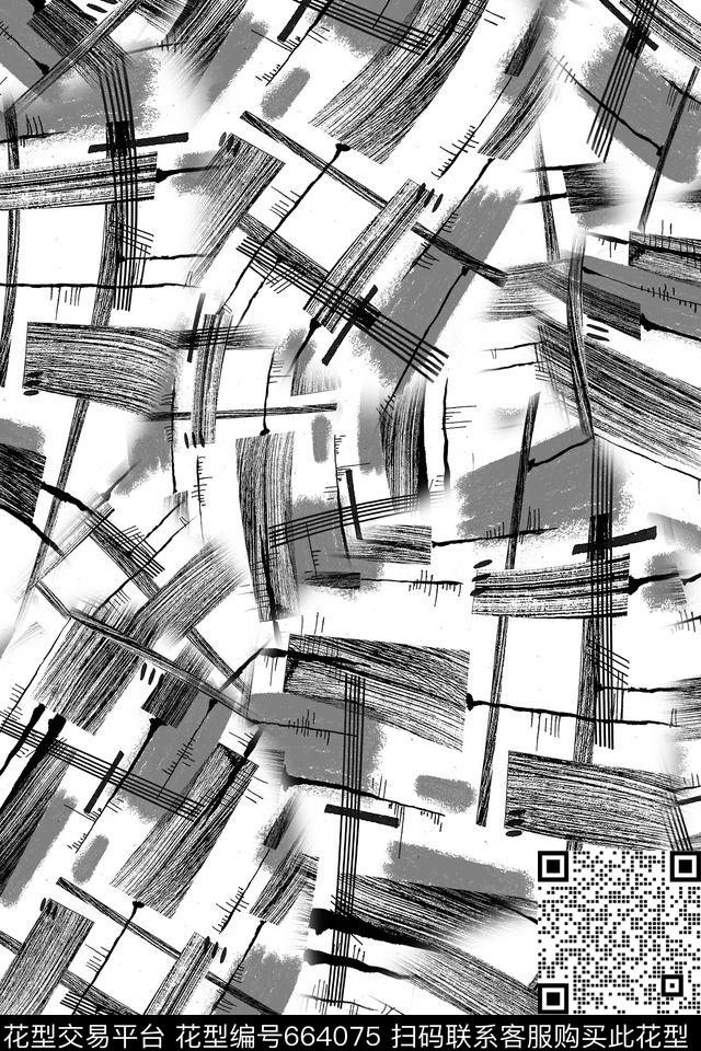 线条休闲抽象数码印花华亿平台下载（图片编号: 664075） - 瓦栏（Walan）