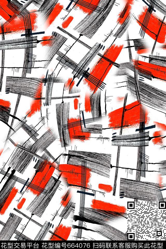 线条休闲抽象数码印花华亿平台下载（图片编号: 664076） - 瓦栏（Walan）