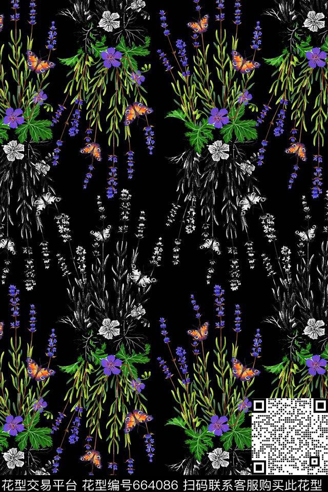 田园风泳装花卉数码印花华亿平台下载（图片编号: 664086） - 瓦栏（Walan）