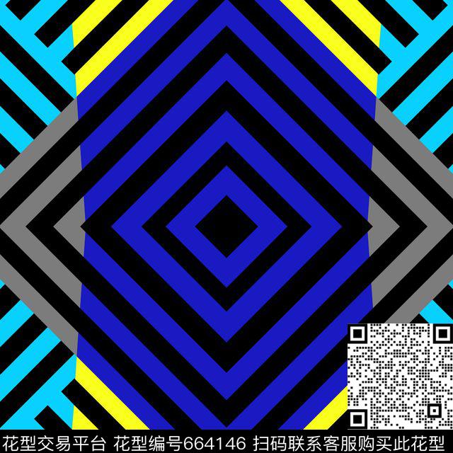 不规则几何几何色块传统印花华亿平台下载（图片编号: 664146） - 瓦栏（Walan）