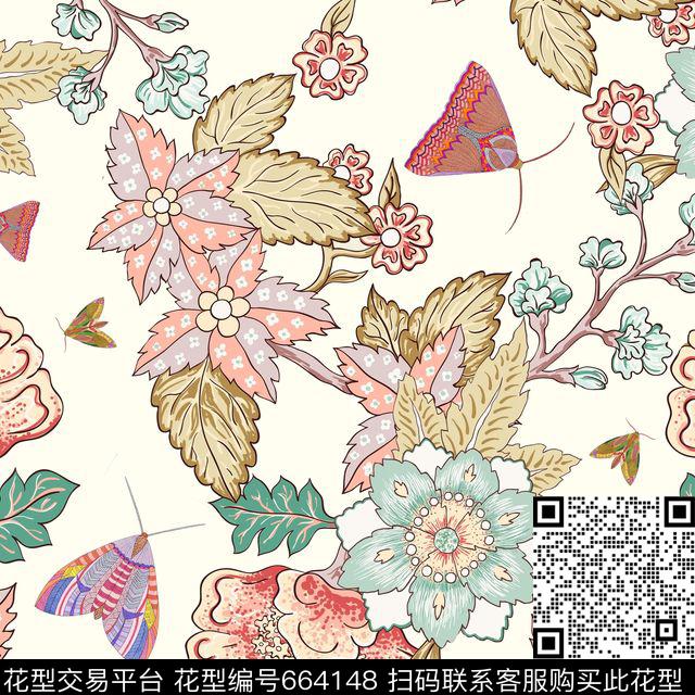 瓷砖窗花花卉花鸟花朵数码印花华亿平台下载（图片编号: 664148） - 瓦栏（Walan）