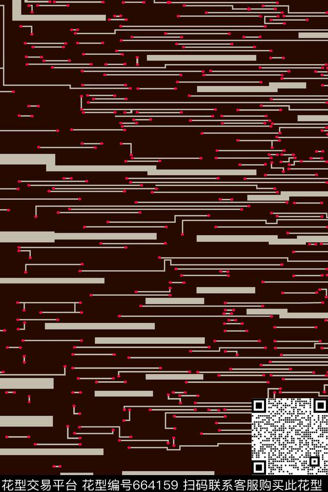 不规则几何几何线条解构传统印花华亿平台下载（图片编号: 664159） - 瓦栏（Walan）