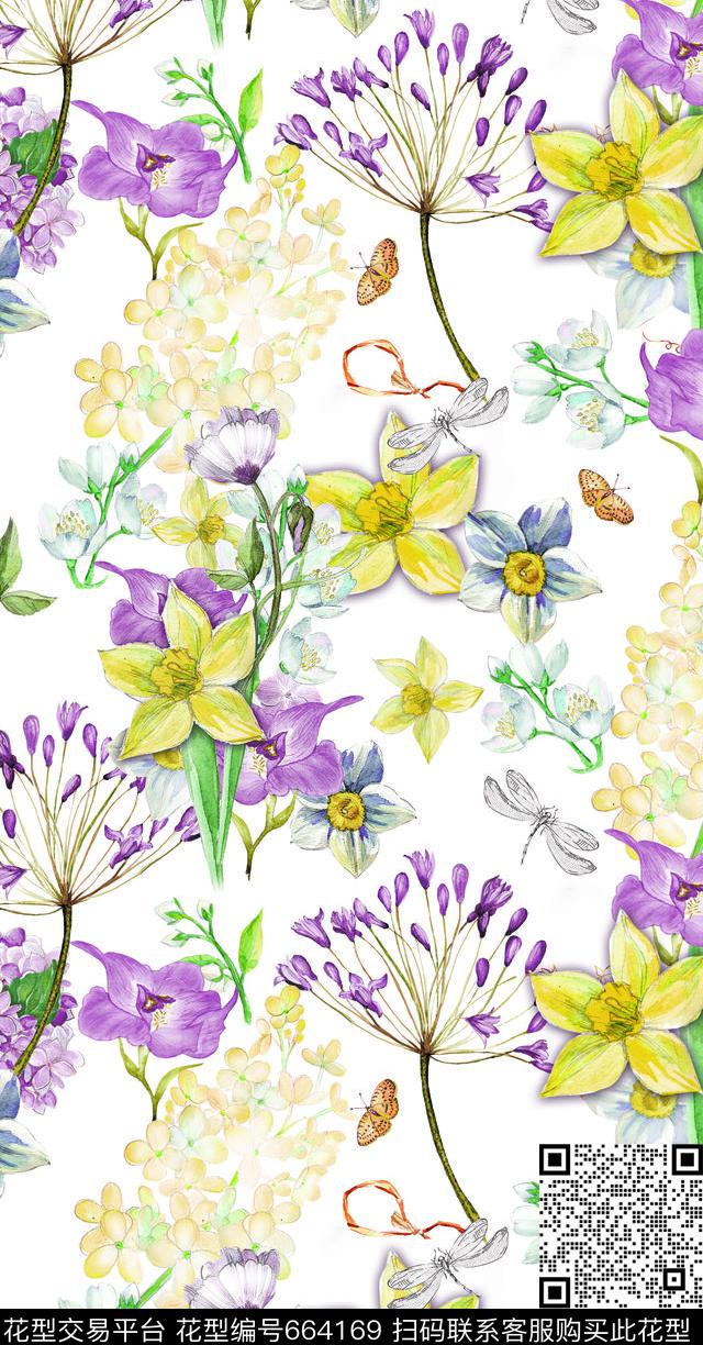 玫瑰小碎花大花数码印花华亿平台下载（图片编号: 664169） - 瓦栏（Walan）