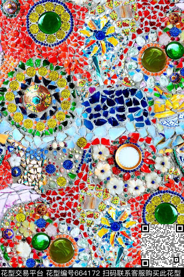 时尚珠宝几何数码印花华亿平台下载（图片编号: 664172） - 瓦栏（Walan）