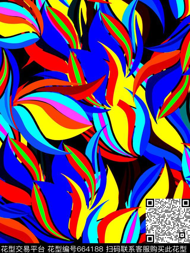 时尚、手绘、花朵蝴蝶传统印花华亿平台下载（图片编号: 664188） - 瓦栏（Walan）