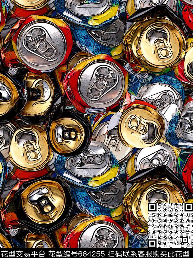 卡通条纹大牌风数码印花华亿平台下载（图片编号: 664255） - 瓦栏（Walan）