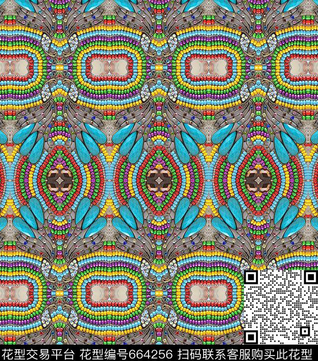 卡通条纹大牌风数码印花华亿平台下载（图片编号: 664256） - 瓦栏（Walan）