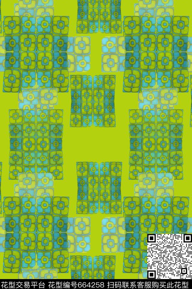 几何图案拼贴多彩变幻数码印花华亿平台下载（图片编号: 664258） - 瓦栏（Walan）