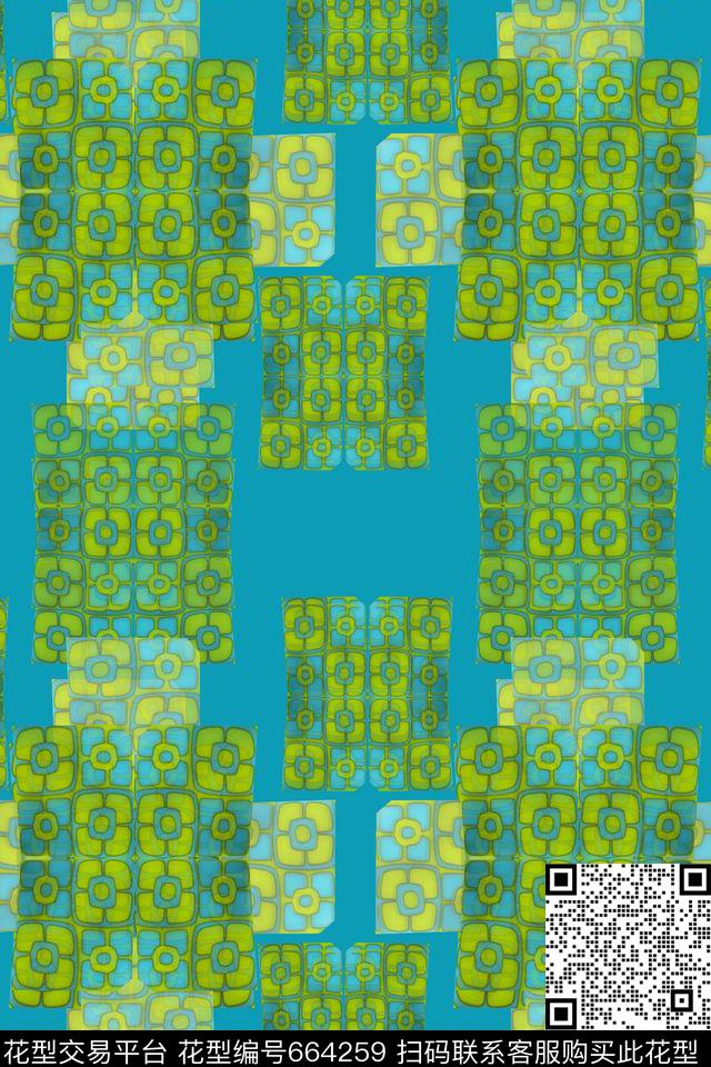 几何图案拼贴多彩变幻数码印花华亿平台下载（图片编号: 664259） - 瓦栏（Walan）