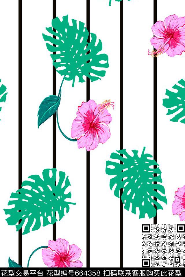 几何树叶花卉传统印花华亿平台下载（图片编号: 664358） - 瓦栏（Walan）