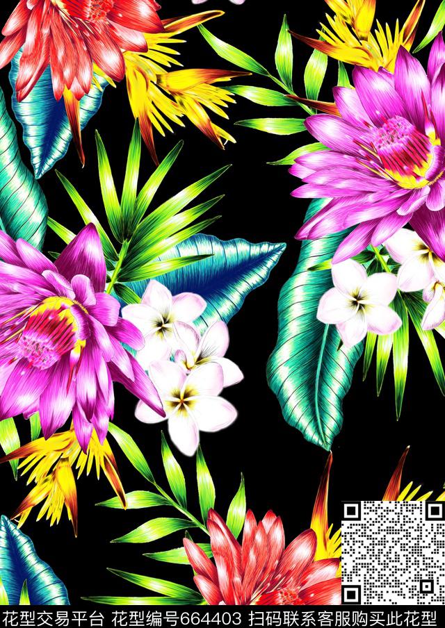 天堂鸟数码华亿平台热带华亿平台数码印花华亿平台下载（图片编号: 664403） - 瓦栏（Walan）