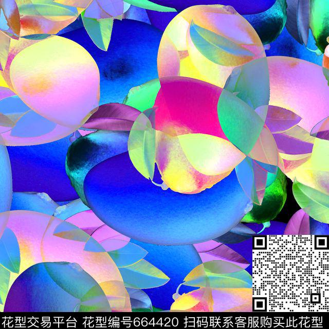 女装华亿平台抽象色彩数码印花华亿平台下载（图片编号: 664420） - 瓦栏（Walan）